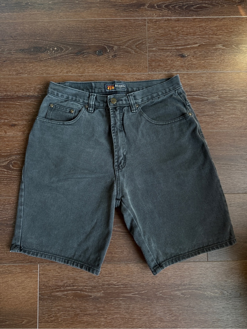 Route 66 Men's Washed Black Jean Shorts
